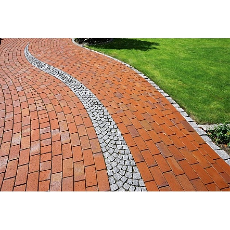 Тротуарная клинкерная брусчатка Vandersanden Zittau красная пестрая, 200*100*45 мм